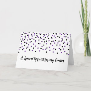 Svart inbjudan till Lila Cousin Maid of honor
