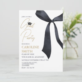 Svart inbjudan till menyfliksområdet Studentfest