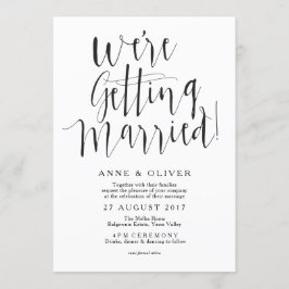 Svart inbjudan till Rustic Wedding Black