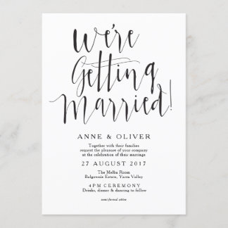 Svart inbjudan till Rustic Wedding Black