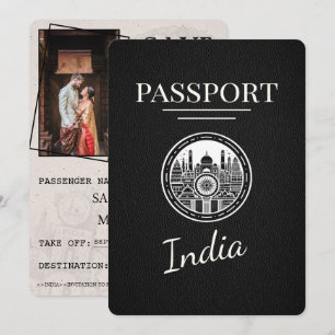 Svart Indien-pass, spara datum Datumet