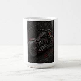 Svart Inferno Mosaik Specialdesignad Motorcykelmug Kaffemugg
