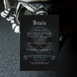 Svart information om Måne Skull Fladdermus Gothic  Tilläggskort