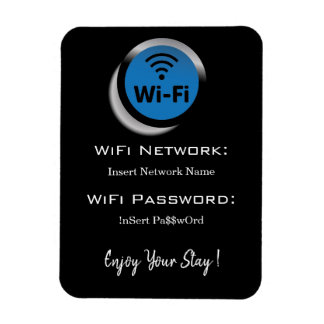 svart information om WiFi-lösenord Magnet