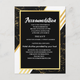 Svart inkvartering av marmor rand i guld meddelande vykort