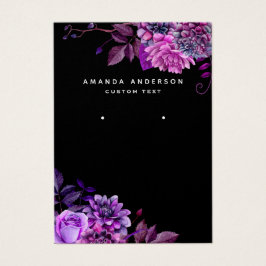 Svart innehavare av blommigt som innehar lila-visn visitkort