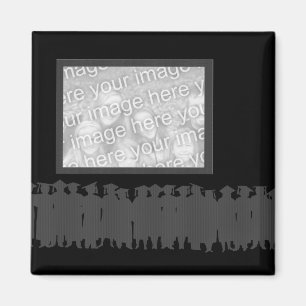 Svart inramad fotostudentenmagnet magnet