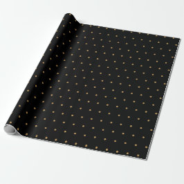Svart inslagspapper med guldprickar presentpapper