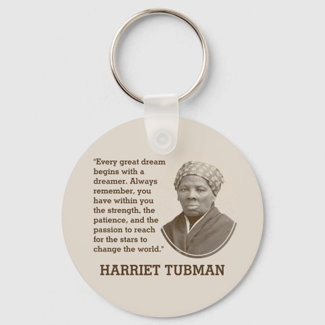 Svart inspirationshistorik månad HARRIET TUBMAN Nyckelring (Framsida)