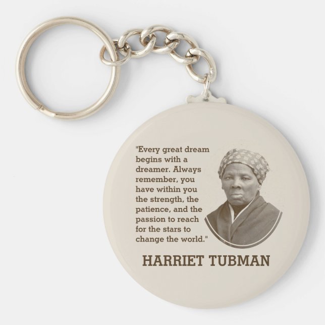 Svart inspirationshistorik månad HARRIET TUBMAN Nyckelring (Framsidan)