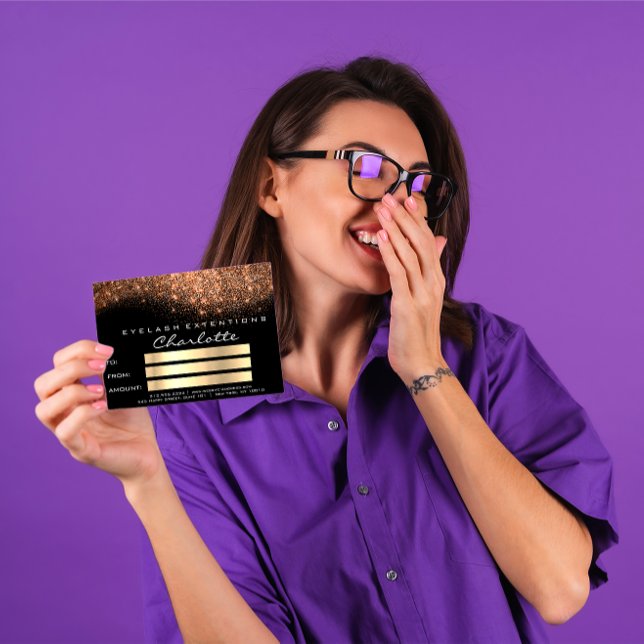 Svart intyg för Confetti Glitter-kopparcertifikat (Confetti Glitter Copper Black Certificate Gift)