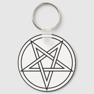 Svart inverterad Pentacle Nyckelring