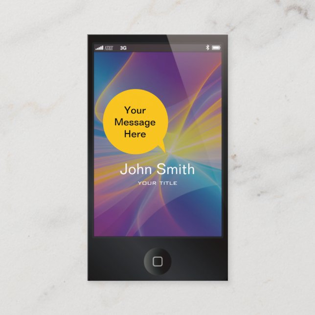 Svart iPhone som Affärskort Visitkort (Framsida)