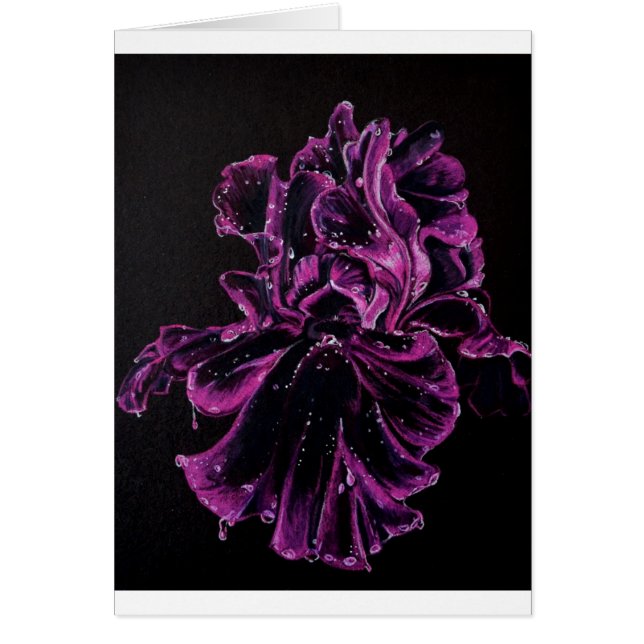 Svart Iris Hälsningskort (Framsidan)