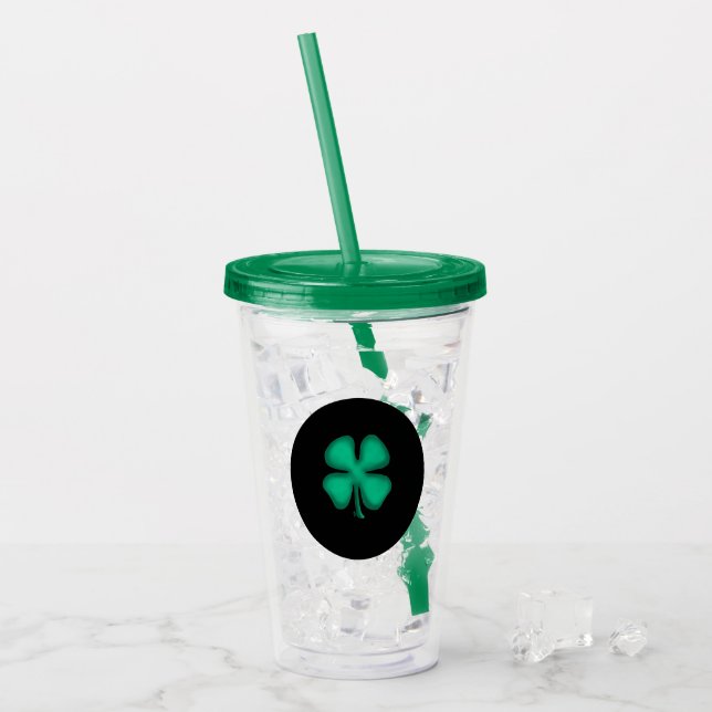 Svart irländsk akryltumlare take away mugg (Framsida Ice)