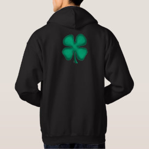 Svart irländsk hoodad tröjor bakåt hoodie