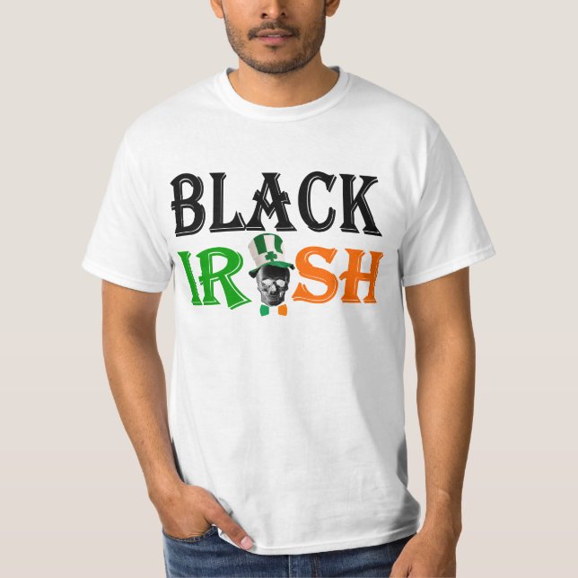 Svart irländsk irländsk st patrick's day t shirt (Framsida)