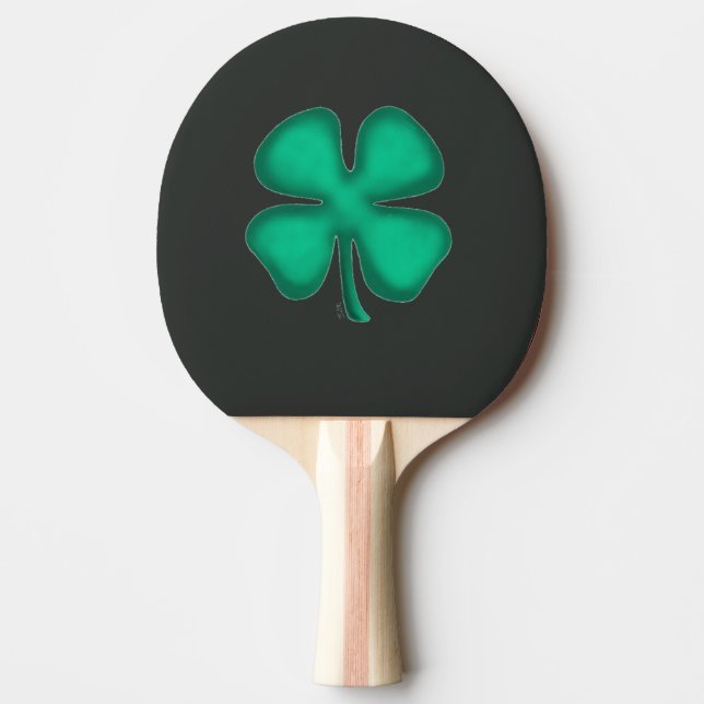 Svart irländsk pingpongpaddla pingisracket (Framsidan)
