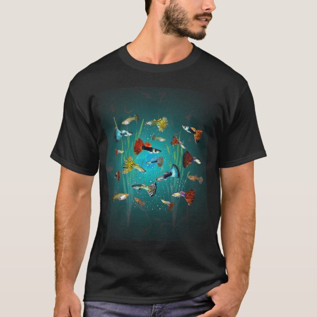 Svart is clownfisk illustration t shirt (Framsida)