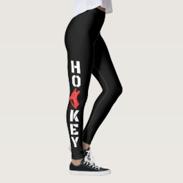 Svart ishockeylag - röd skiffer leggings