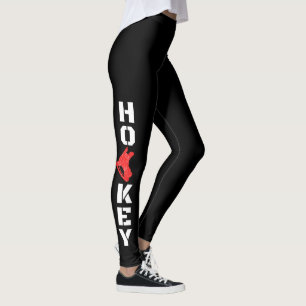 Svart ishockeylag - röd skiffer leggings