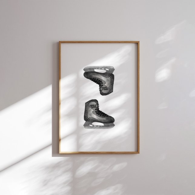 Svart ishockeyskridkonst poster (Skapare uppladdad)