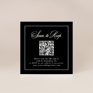Svart italiensk elegans i ram   RSVP med QR-kod Tilläggskort