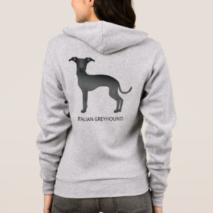 Svart italiensk greyhound-Hund med Anpassningsbar  T Shirt