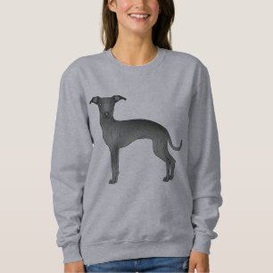 Svart italiensk mops hund serieillustration t shirt
