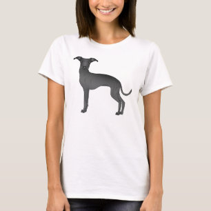 Svart italiensk mynde hund serieillustration t shirt