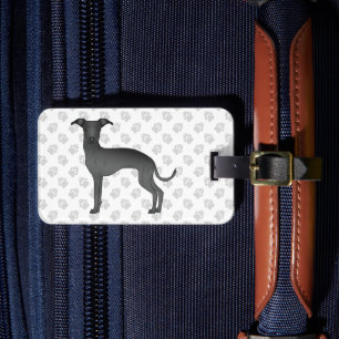 Svart italiensk mynde söt hund med anpassad text bagagebricka