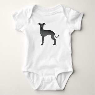 Svart italiensk mynde söt tecknad hund t shirt