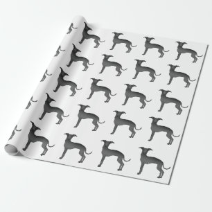 Svart italiensk mynning Cute Cartoon Hund Mönster Presentpapper