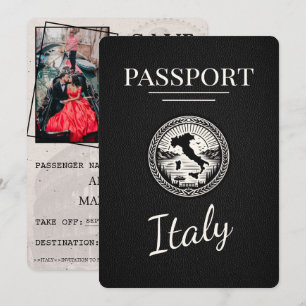 Svart italienskt pass spara datumet