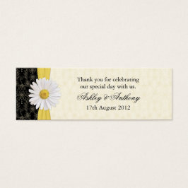 Svart, ivoriansk, Guld Daisy-bröllopsfavoritMärkre Litet Visitkort