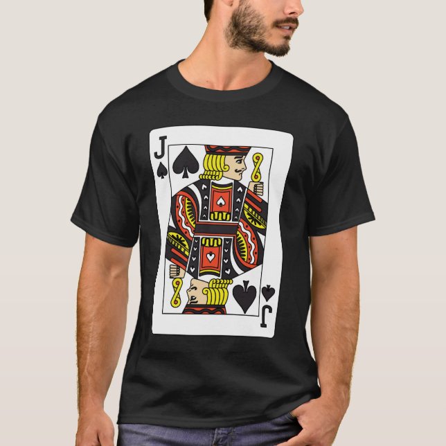 Svart jack av spadar tee shirt (Framsida)