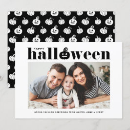 Svart Jack-o'-lantern Photo Happy halloween Meddelande