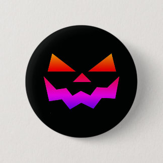 Svart Jack-o-lantern pumpa ansikte Ombre Färger Knapp