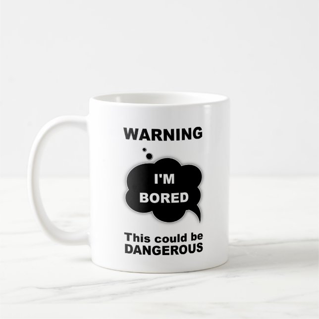 Svart Jag är uttråkad Kaffemugg (Vänster)