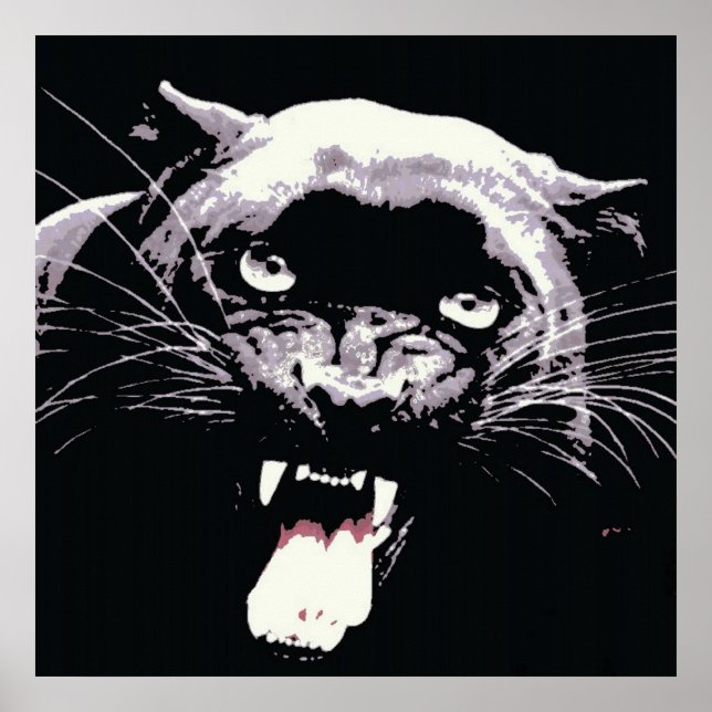 Svart Jaguar Panther Affisch (Framsidan)