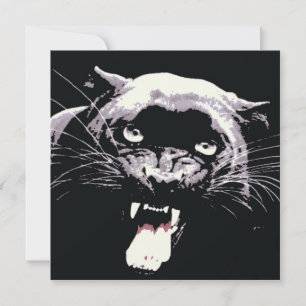 Svart Jaguar Panther-inbjudan Inbjudningar