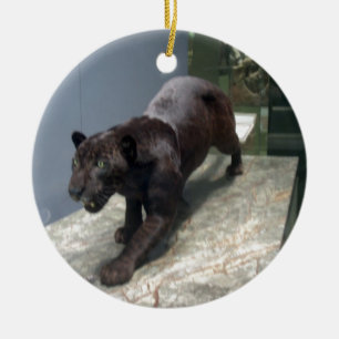 Svart jaguar (Pantheraoncaen) Julgransprydnad Keramik