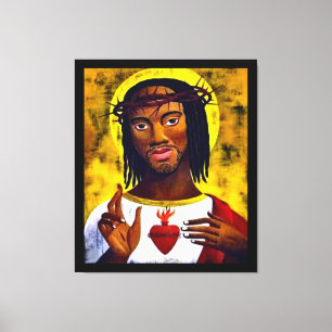 Svart Jesus Canvastryck