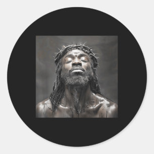 Svart Jesus, kristendomen, kyrkan, Kristus, Jesus Runt Klistermärke