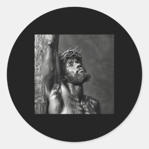 Svart Jesus, kristendomen, kyrkan, Kristus, Jesus Runt Klistermärke