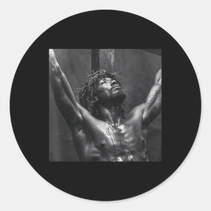 Svart Jesus, kristendomen, kyrkan, Kristus, Jesus Runt Klistermärke