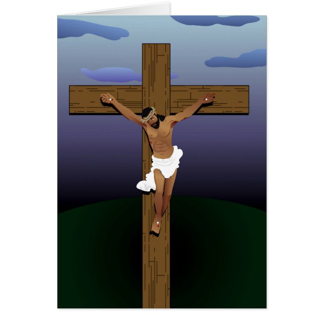 Svart Jesus Kristus Hälsningskort (Framsidan)