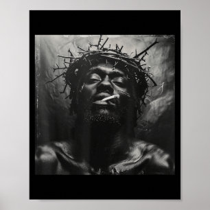 Svart Jesus röker, kristendom, kyrka, Kristus, Poster