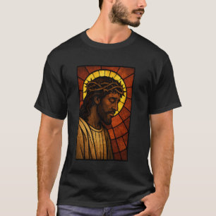 Svart Jesus törnekrona tro religion frälsare T Shirt