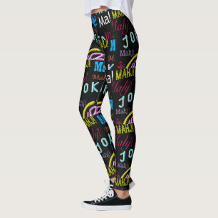 Svart Jokerdamasker för Mah Jongg Leggings